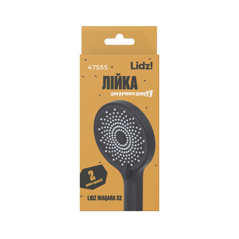 Лійка для ручного душу Lidz Niagara 32 120 мм округла LDNIA32BLM47555 Matt Black SD00053679