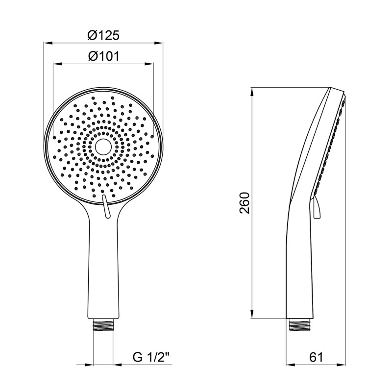 Лійка для ручного душу Lidz Niagara 32 120 мм округла LDNIA32GRP48536 Graphite SD00054660