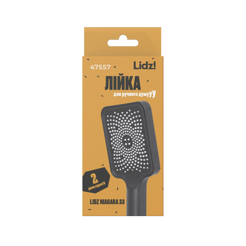 Лійка для ручного душу Lidz Niagara 33 145x95 мм прямокутна LDNIA33BLM47557 Black Matt SD00053681