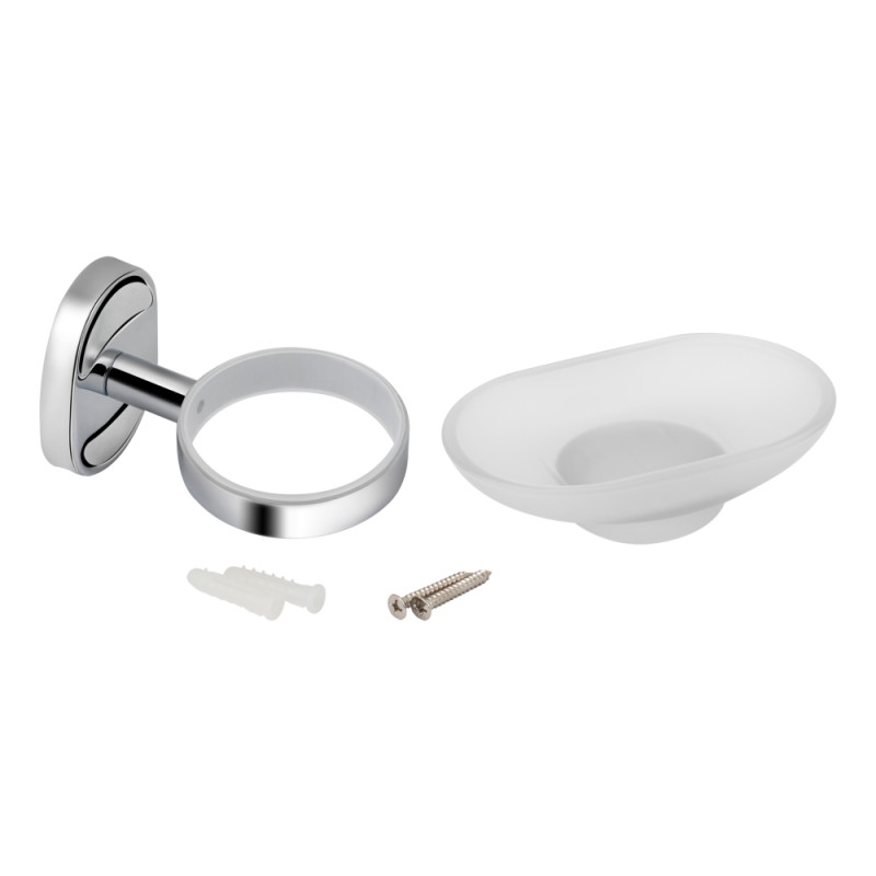Lidz Мильниця з тримачем Oreo 0201 настінна (матове скло) LDORE0201CRM22083 Chrome