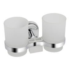 Lidz Склянка з тримачем Oreo 0402 подвійний настінний (матове скло) LDORE0402CRM22164 Chrome