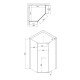 Душова кабіна Lidz Dozorca SC90x90.CRM.LOW.TR, скло прозоре 6 мм без піддона SD00047604