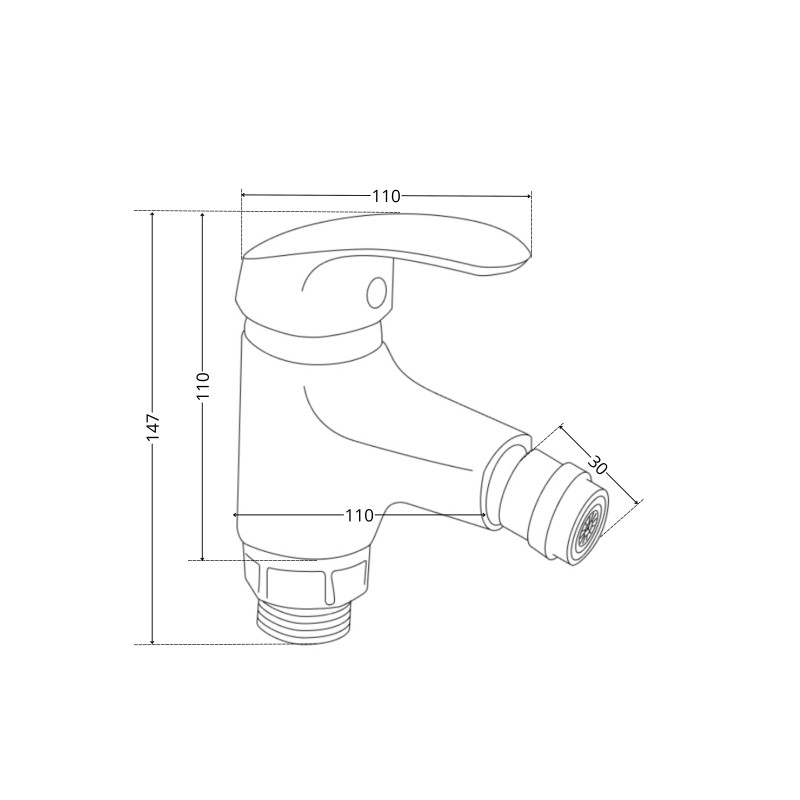 Lidz Змішувач для біде Tani 001AF (k40) LDTAN001AFCRM44958 Chrome