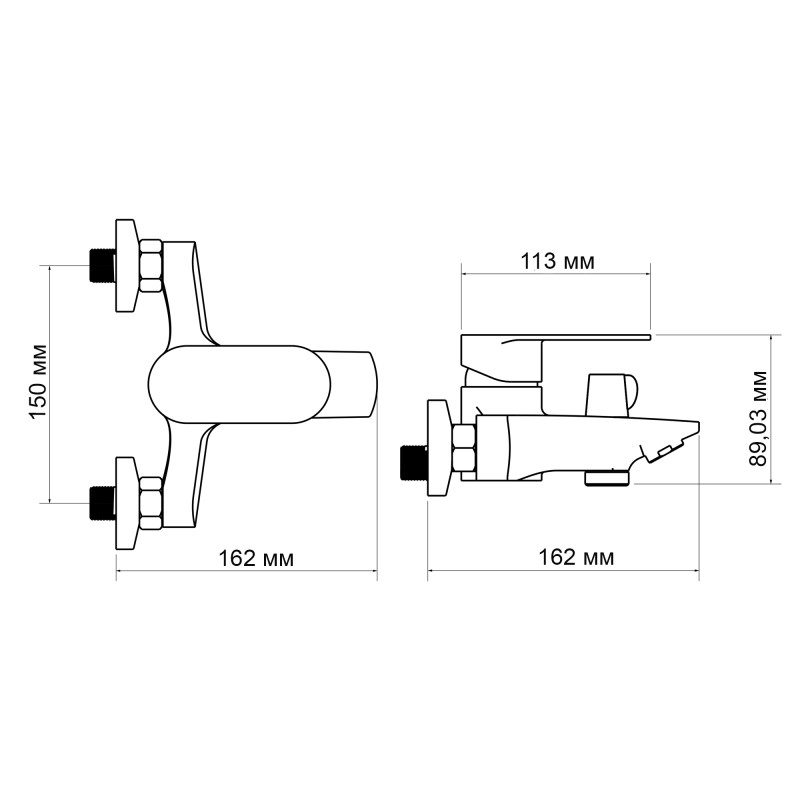 Lidz Змішувач для ванни Tani 0061 (з душовим гарнітуром) (k40) LDTAN0061CRM44963 Chrome