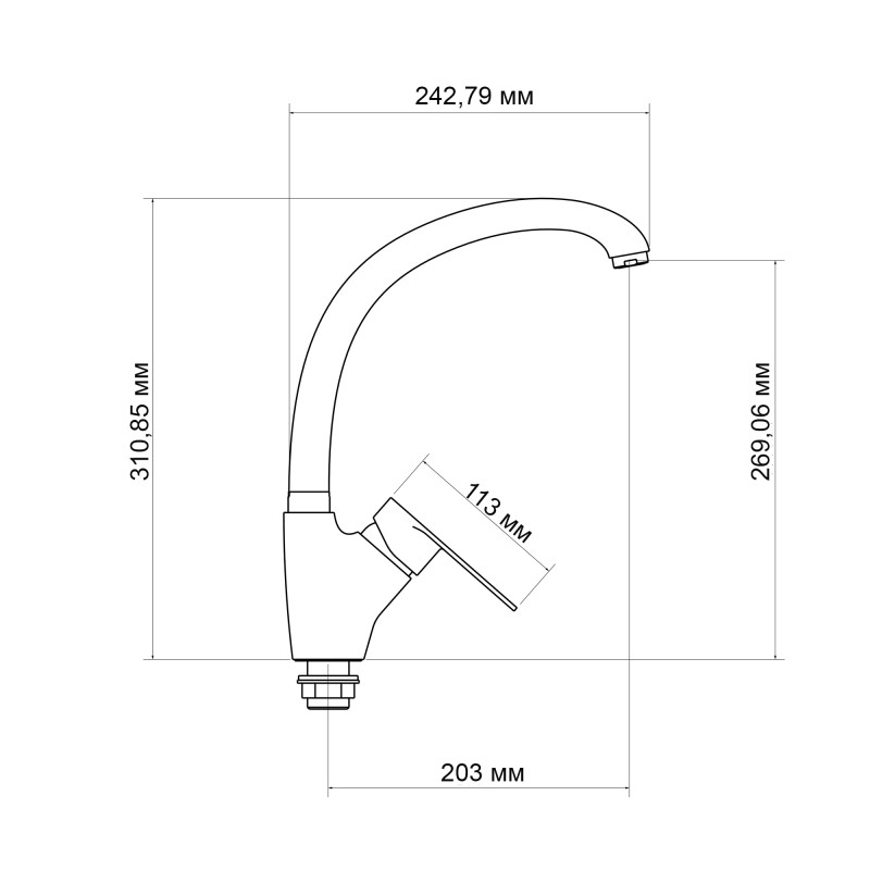 Lidz Змішувач для кухні Tani 007F (k40) LDTAN007FCRM44970 Chrome