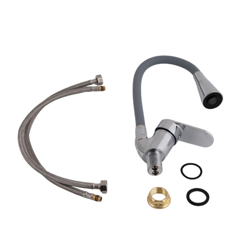 Lidz Змішувач для кухні Tani 008F3 з гнучким виливом (k40) LDTAN008F3GCR39507 Grey / Chrome