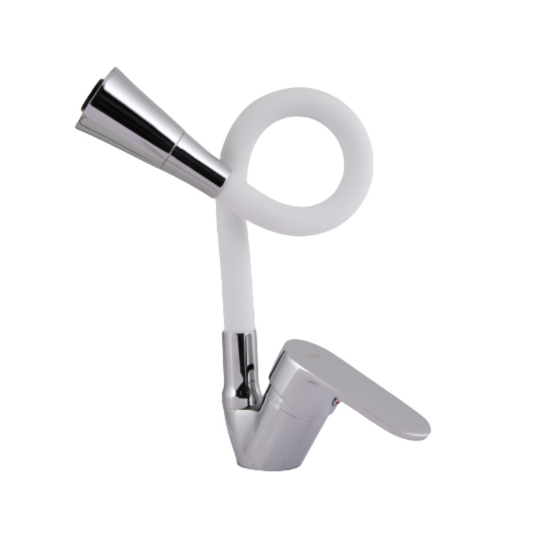 Lidz Змішувач для кухні Tani 008F3 з гнучким виливом (k40) LDTAN008F3WCR37037 White / Chrome