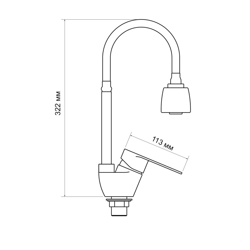 Lidz Змішувач для кухні Tani 008F4 з гнучким виливом (k40) LDTAN008F4CRM44972 Chrome