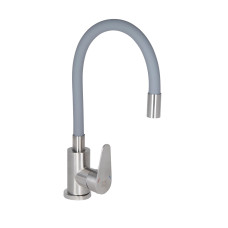 Lidz Змішувач для кухні Vida 015F3 з гнучким виливом (k35) LDVID015F3GRE43356 Grey