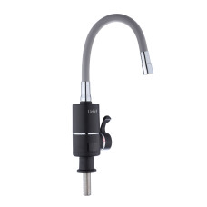 Проточний кран-водонагрівач з гнучким виливом для кухні Lidz Warm 064 LDWAR064GRE49094 Black/Grey SD00055218