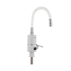 Проточний кран-водонагрівач з гнучким виливом для кухні Lidz Warm 065 LDWAR065WHI49097 White/White SD00055221