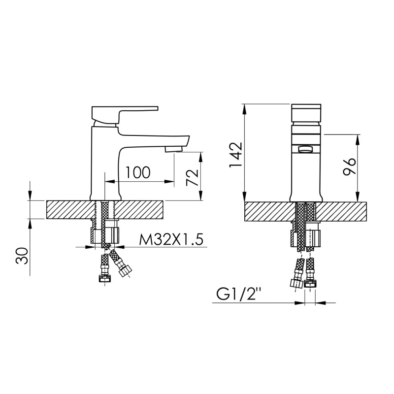 Lidz Змішувач для раковини Wawel 001 (k35) LDWAW001CRM45387 Chrome