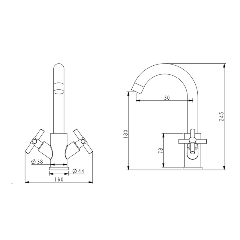 Lidz Змішувач для кухні Wind 161F двохвентильний LDWIN161FNKS46098 Nickel