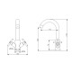 Lidz Змішувач для кухні Wind 161F двохвентильний LDWIN161FNKS46098 Nickel