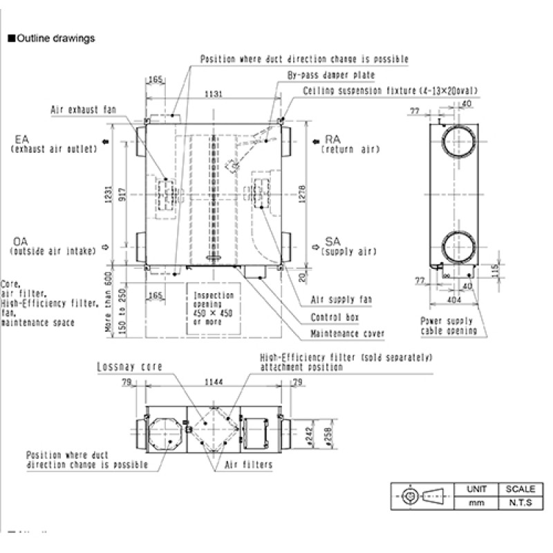 Приточно-вытяжная установка Mitsubishi Electric Lossnay LGH-100RVX-E
