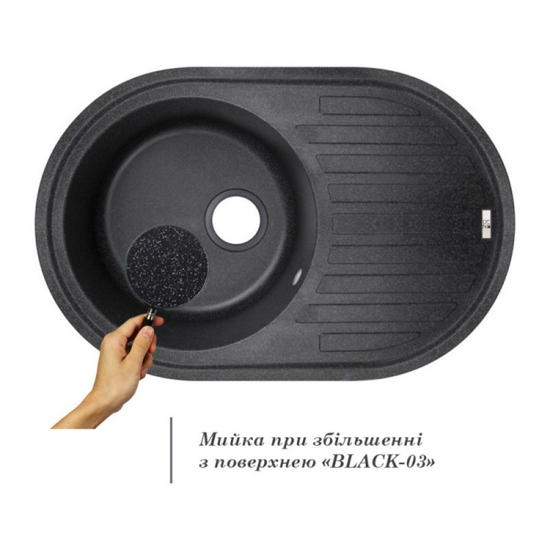 Lidz Кухонна мийка 780x500/200 BLA-03 (LIDZBLA03780500200)