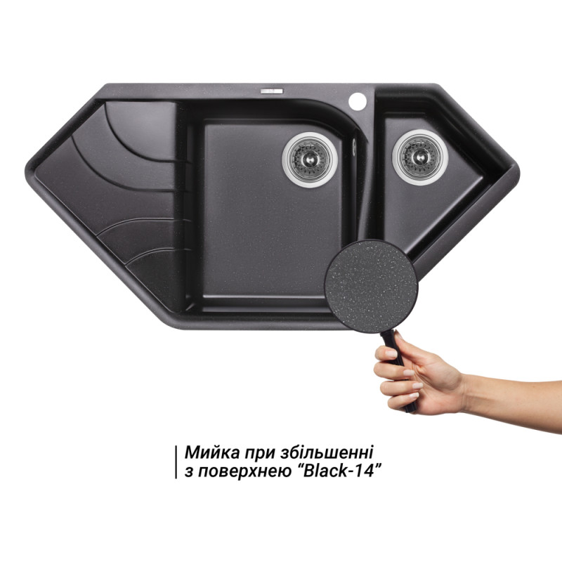 Lidz Кухонна мийка з додатковою чашею 1000x500/225 BLM-14 (LIDZBLM141000500225)