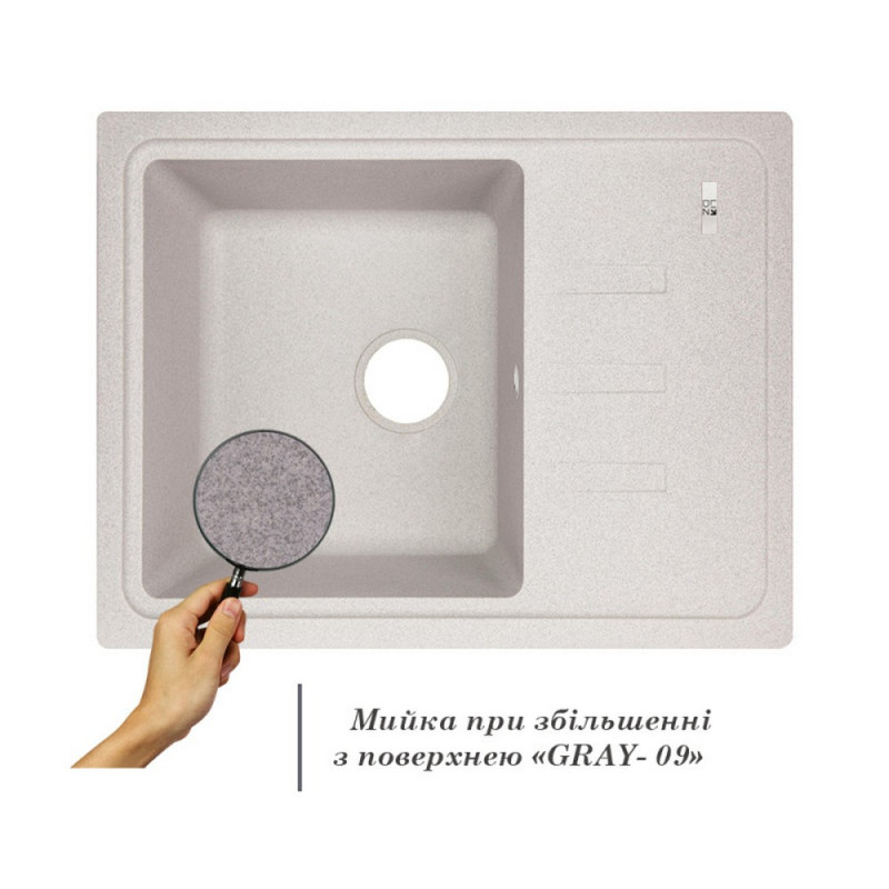 Lidz Кухонна мийка 620x435/200 GRA-09 (LIDZGRA09620435200)