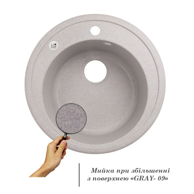 Lidz Кухонна мийка D510/200 GRA-09 (LIDZGRA09D510200)