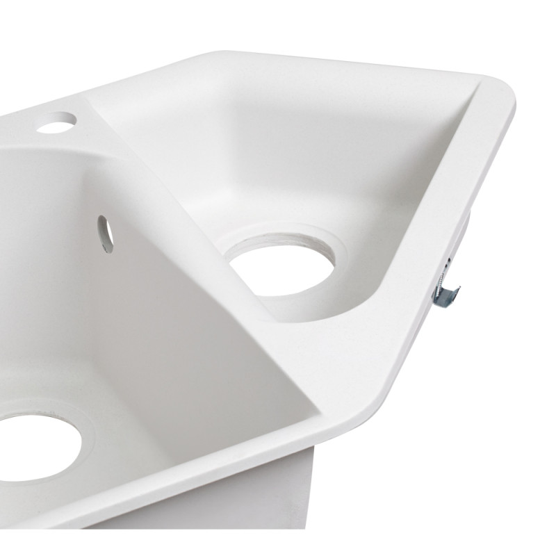 Lidz Кухонна мийка з додатковою чашею 1000x500/225 WHI-01 (LIDZWHI011000500225)
