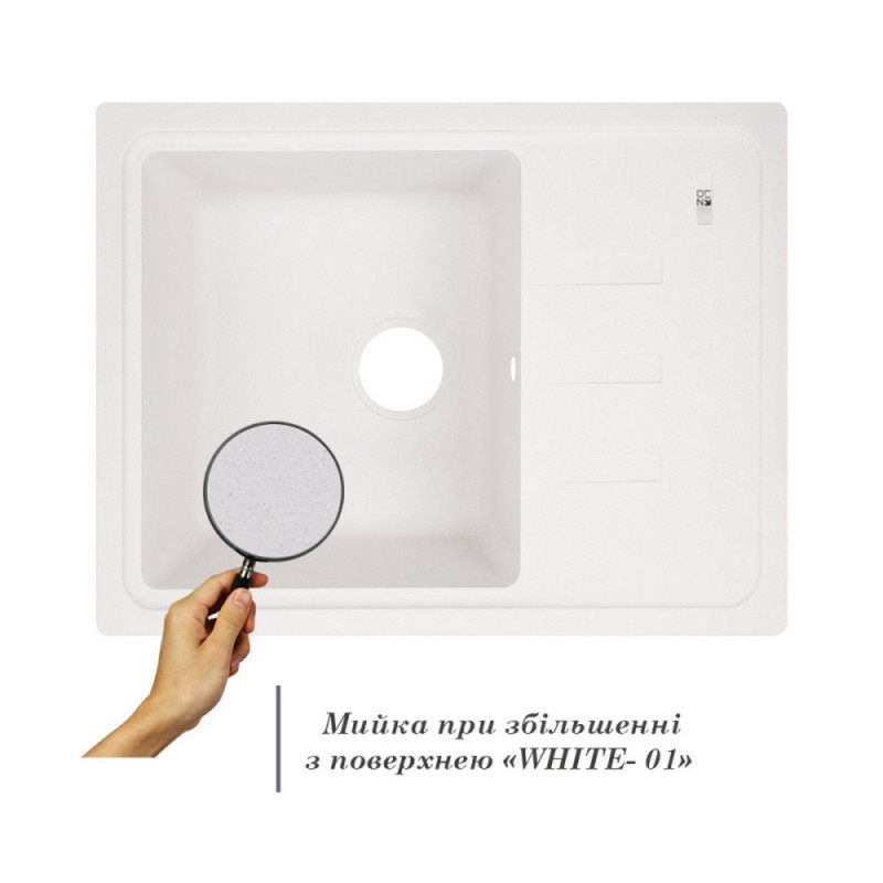 Lidz Кухонна мийка 620x435/200 WHI-01 (LIDZWHI01620435200)