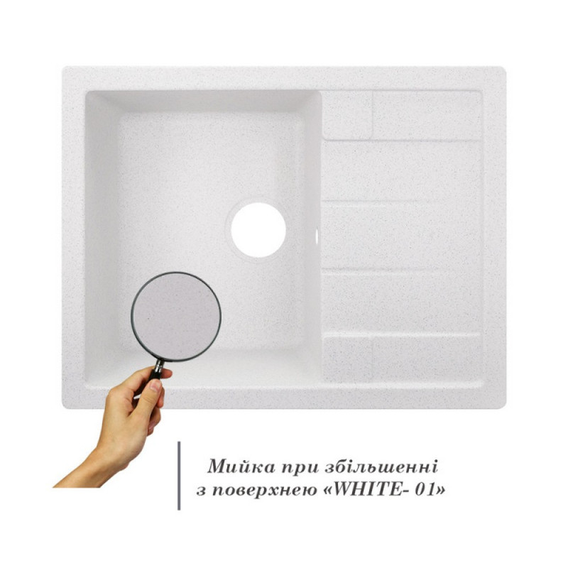 Lidz Кухонна мийка 650x500/200 WHI-01 (LIDZWHI01650500200)