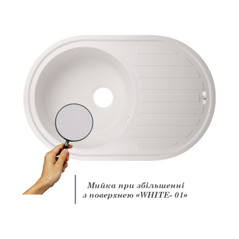 Lidz Кухонна мийка 780x500/200 WHI-01 (LIDZWHI10780500200)