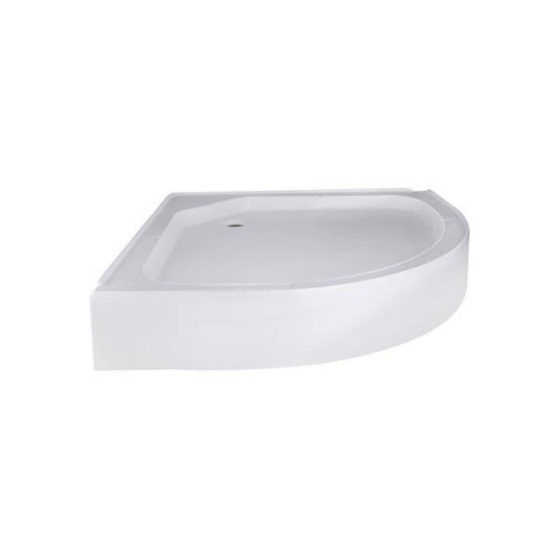 Lidz Лоток для душа KAPIELKA ST80x80x14 низкий, полукруглый, диаметр слива 52 мм.