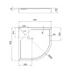 Lidz Лоток для душа KAPIELKA ST80x80x14 низкий, полукруглый, диаметр слива 52 мм.