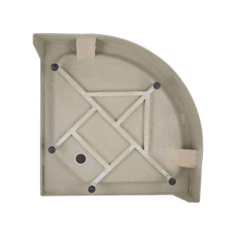 Lidz Лоток для душа KAPIELKA ST80x80x14 низкий, полукруглый, диаметр слива 52 мм.