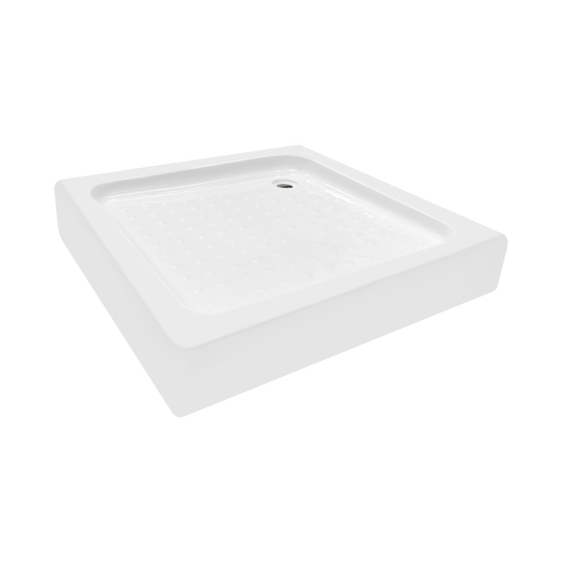 Lidz Душовий піддон KAPIELKA ST80x80x14 низький, напівкруглий, діаметр зливу 52 мм