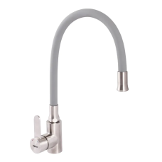Смеситель для кухни Zerix LR74004-9 с серым гибким изливом (LL1204)