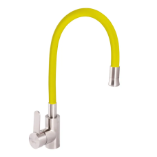 Смеситель для кухни Zerix LR74004-4 с желтым гибким изливом (LL1477)