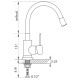 Смеситель для кухни Zerix LR74004-4 с желтым гибким изливом (LL1477)