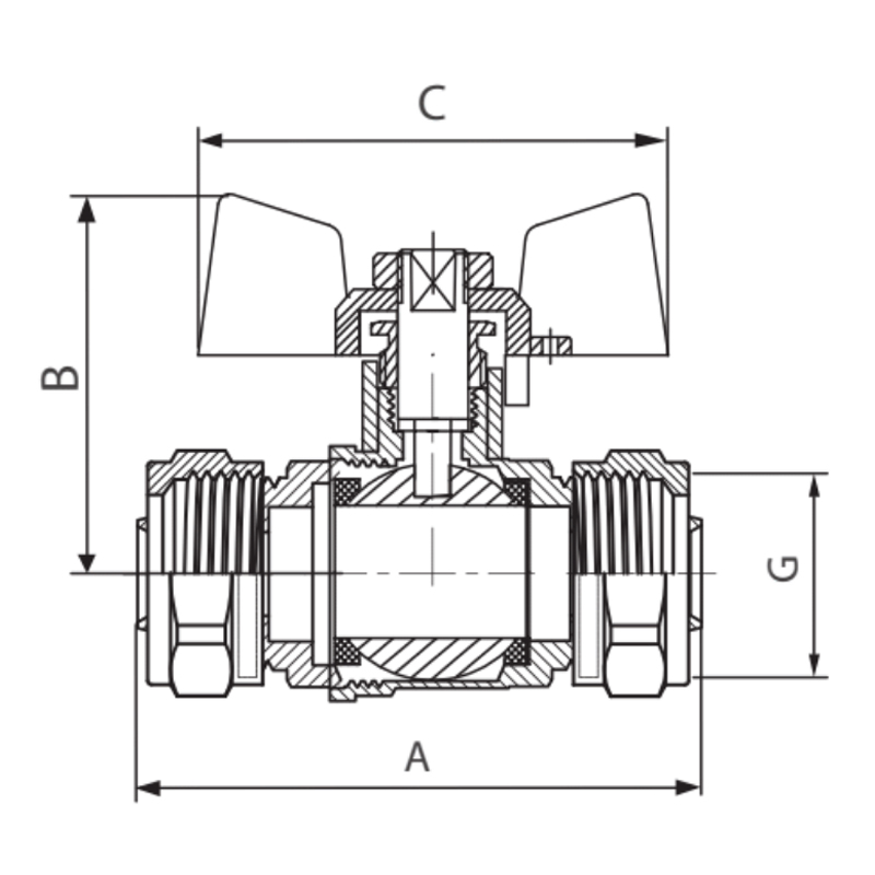 Кран шаровый Koer Wing 20x20 (KR.353) (LL1658)