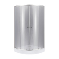 Lidz Набор: Душевая кабина Latwa SC90x90.SAT.LOW.DGR, полукруглая, стекло тонированное 4 мм + Душевой поддон Kapielka ST90x90x14 SD00055614