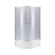 Lidz Душова кабіна Latwa SC80x80.SAT.HIGH.GR полукругла, скло тон. 4 мм + Душовий піддон KAPIELKA ST80x80x41 з панеллю (LLSC8080SATHIGHGR2SET)