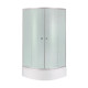 Lidz Душова кабіна Latwa SC80x80.SAT.MID.FR полукругла, скло Frost 4 мм + Душовий піддон KAPIELKA ST80x80x26, з панеллю (LLSC8080SATMIDFR2SET)
