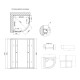 Lidz Душова кабіна Latwa SC90x90.SAT.HIGH.FR полукругла, скло Frost 4 мм + Душовий піддон KAPIELKA ST90x90x41, з панеллю (LLSC9090SATHIGHFR2SET)
