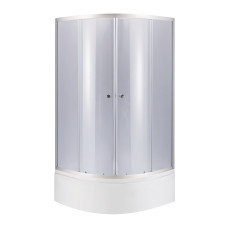 Lidz Душова кабіна Latwa SC90x90.SAT.HIGH.GR полукругла, скло тон 4 мм + Душовий піддон KAPIELKA ST90x90x41, з панеллю (LLSC9090SATHIGHGR2SET)