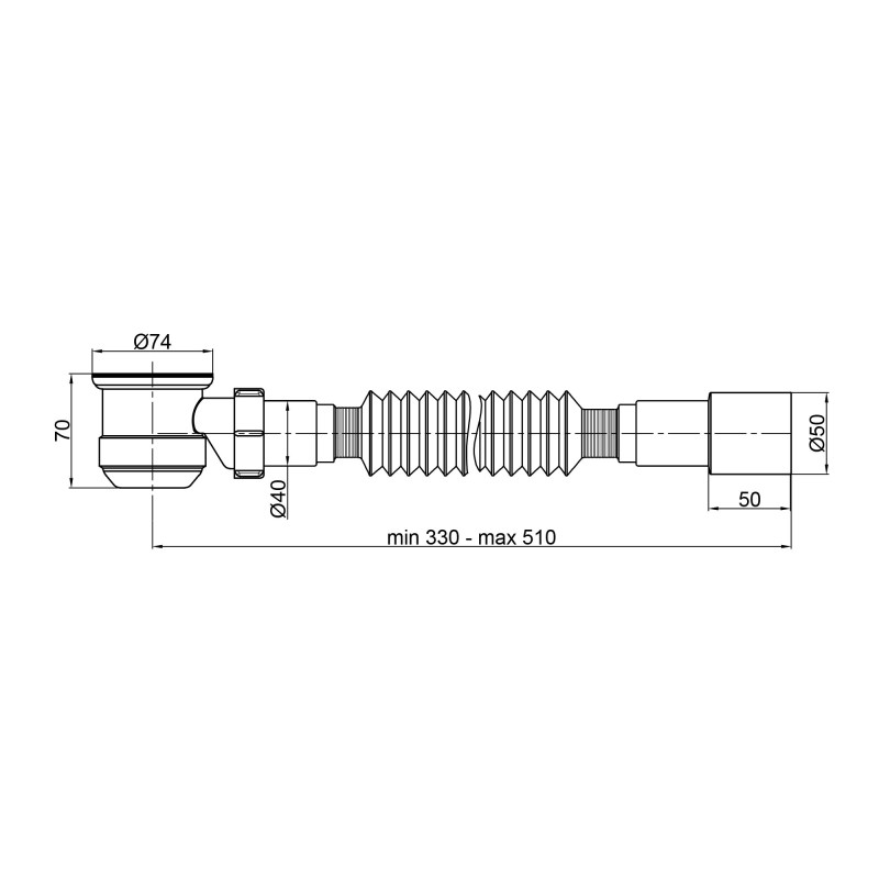 Lidz Сифон для душового піддона (WHI) 60 04 P002 01 (вихід 40/50 мм)
