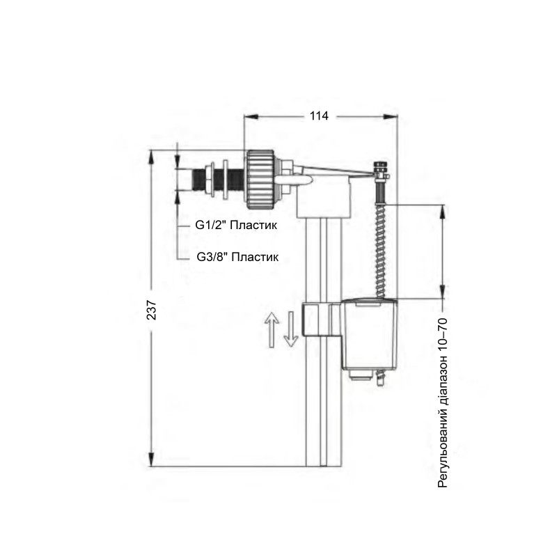 Клапан Lidz LT03 бічної подачі 1/2 та 3/8 SD00051146