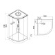 Душовий бокс Lidz Tani SB100x100.SAT.LOW.FR, скло Frost 4 мм SD00055512
