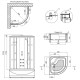 Lidz Гідромасажний бокс Tani SBM90x90.SAT.HIGH.GR, скло тоноване 4 мм