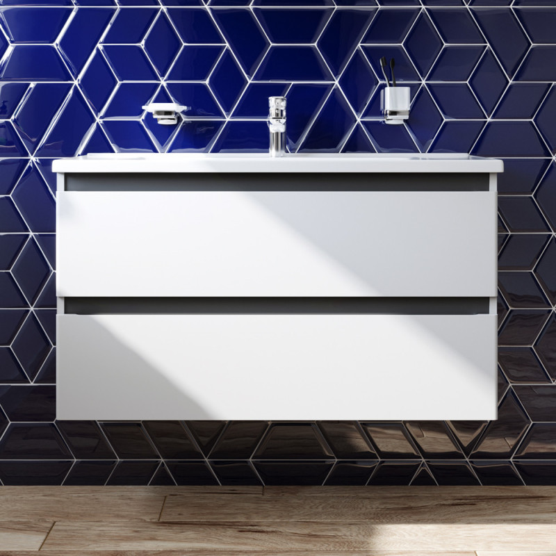 Тумба з раковиною, підвісна, 100 см, 2 ящика AM.PM M85-FHX1002-WC1002WG38 X-Joy