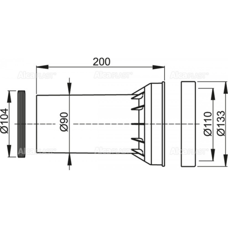 ALCA PLAST сифон M902 Патрубок для підключення унітазу до стоку Alca (M902)