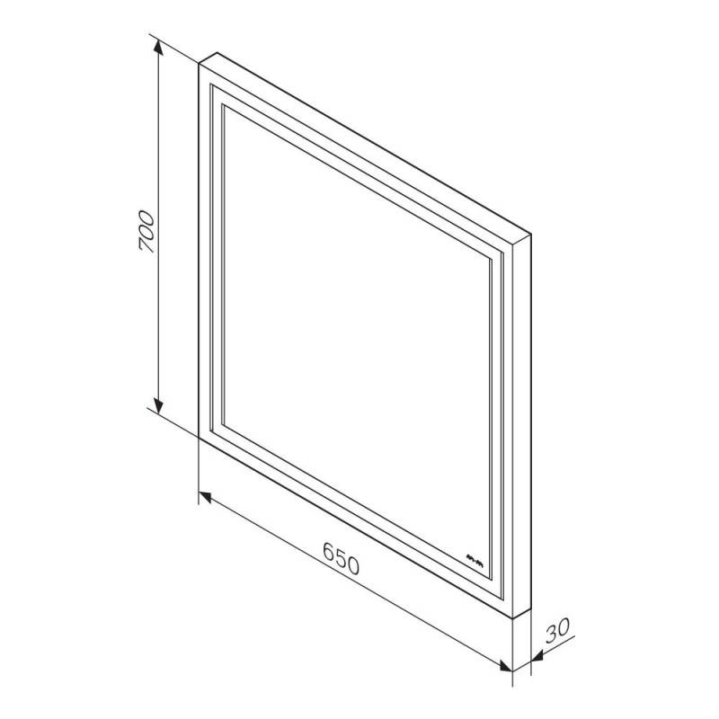 Дзеркало з LED-підсвічуванням по периметру, 65 см AM.PM GEM M91AMOX0651WG38