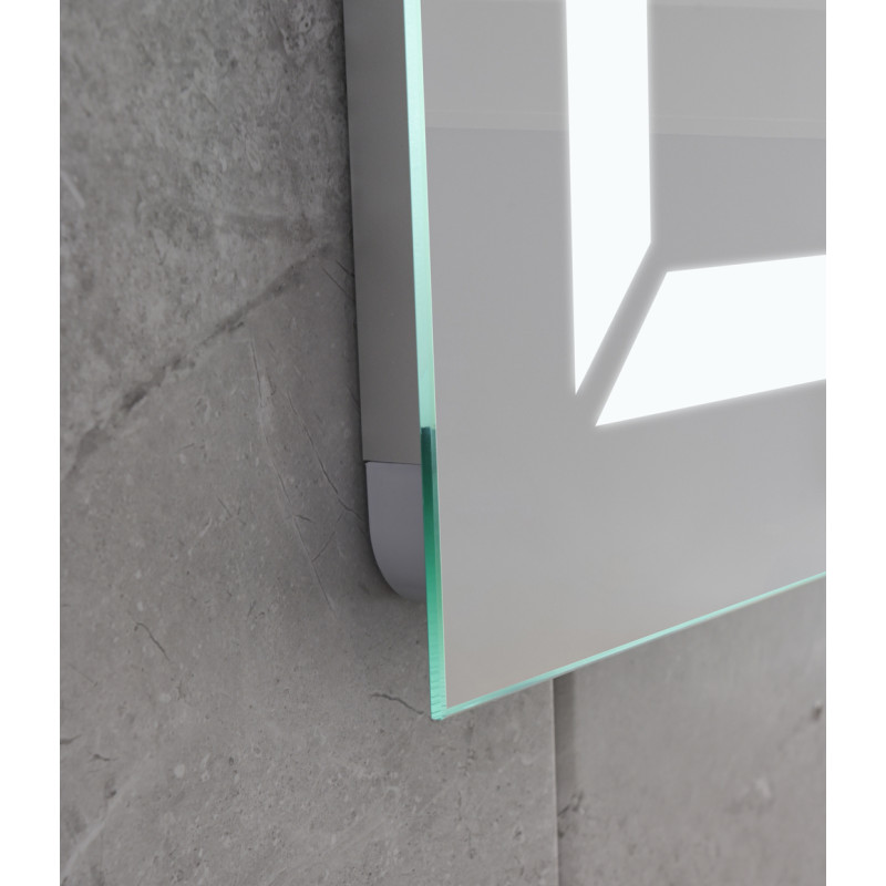 Дзеркало Mixxus LIGHT MR01-80x60 з Led Touch, Anti-fog, димером, регулятором яскравості, годинником