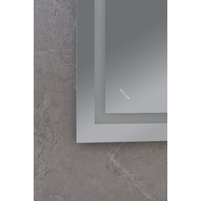 Дзеркало Mixxus WARM MR02-120x80 з Led Touch, Anti-fog, димером, регулятором яскравості, годинником