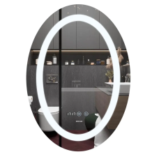 Дзеркало Mixxus PLAIN MV02-50x70 з Led Touch, Anti-fog, димером, регулятором яскравості, годинником